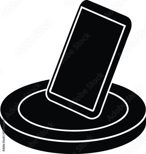 Wireless Charger Silhouette Black Vector Illustration EPS File