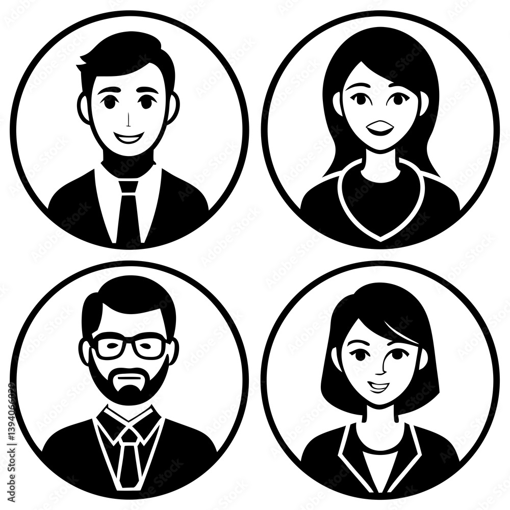 Modern Flat Style People Icons Set for Apps and Web Design Modern Flat Style People Icons Set for Apps and Web Design