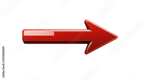 3D red arrow, mark isolated on png transparent background