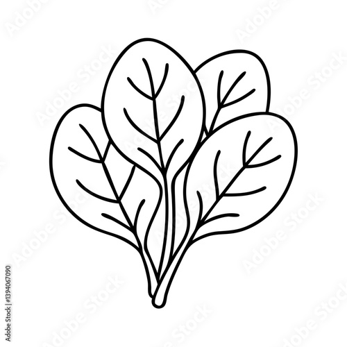 baby spinach icon, baby spinach line art - simple line art of baby spinach, perfect for baby spinach logos and icons