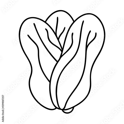 bok choy icon, bok choy line art - simple line art of bok choy, perfect for bok choy logos and icons