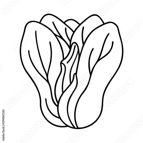 bok choy icon, bok choy line art - simple line art of bok choy, perfect for bok choy logos and icons