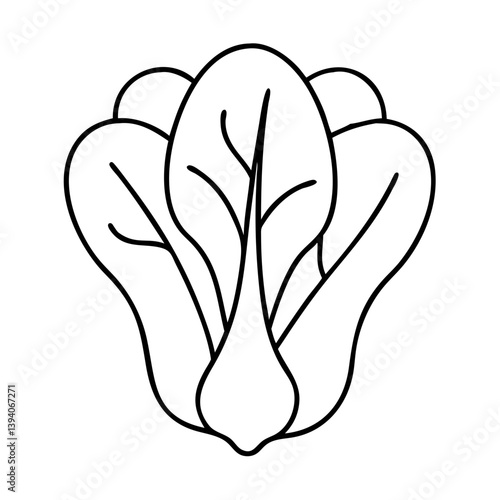 bok choy icon, bok choy line art - simple line art of bok choy, perfect for bok choy logos and icons