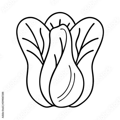 bok choy icon, bok choy line art - simple line art of bok choy, perfect for bok choy logos and icons
