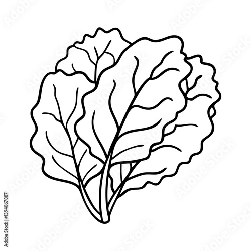 collard greens icon, collard greens line art - simple line art of collard greens, perfect for collard greens logos and icons