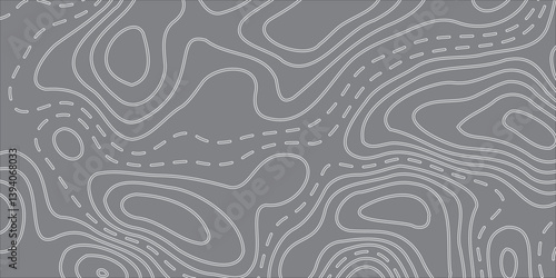 Abstract Vector Earth Relief Map with Conceptual Elevation Changes, Displayed on a Bold Black Background, Using Flowing Geometric Layers and Topographic Lines for a Refined, High-Contrast Artist
