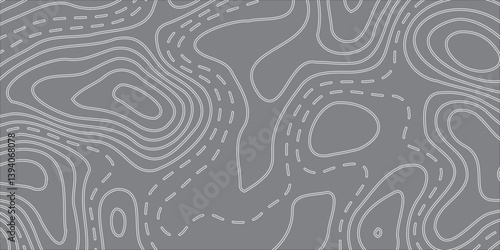 Abstract Vector Earth Relief Map with Conceptual Elevation Changes, Displayed on a Bold Black Background, Using Flowing Geometric Layers and Topographic Lines for a Refined, High-Contrast Artist