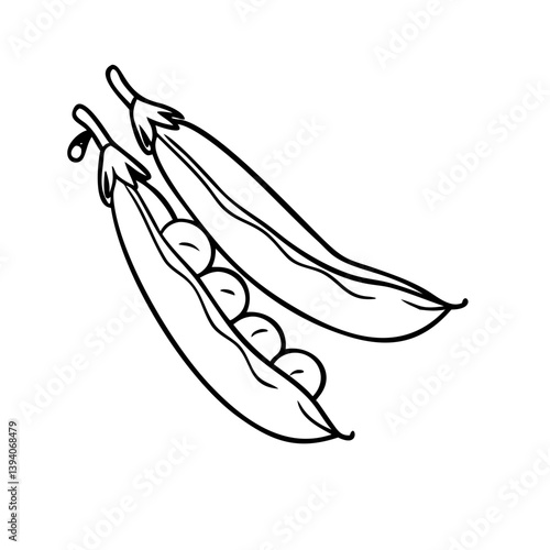 green bean icon, green bean line art - simple line art of green bean, perfect for green bean logos and icons