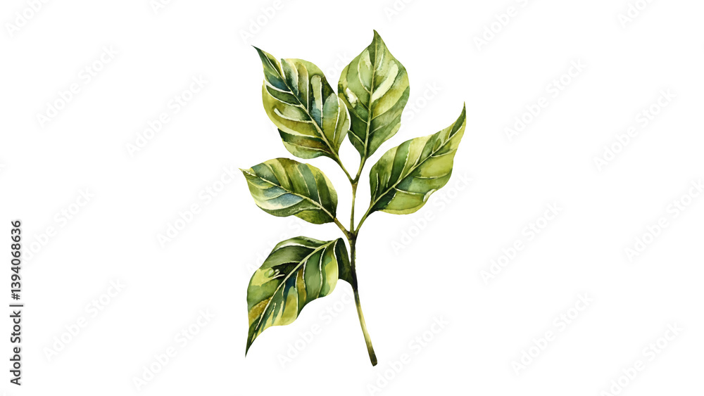 A simple and elegant leaf branch, great for nature, eco, or botanical designs. A simple and elegant leaf branch, great for nature, eco, or botanical designs.