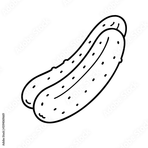 pickled cucumber icon, pickled cucumber line art - simple line art of pickled cucumber, perfect for pickled cucumber logos and icons