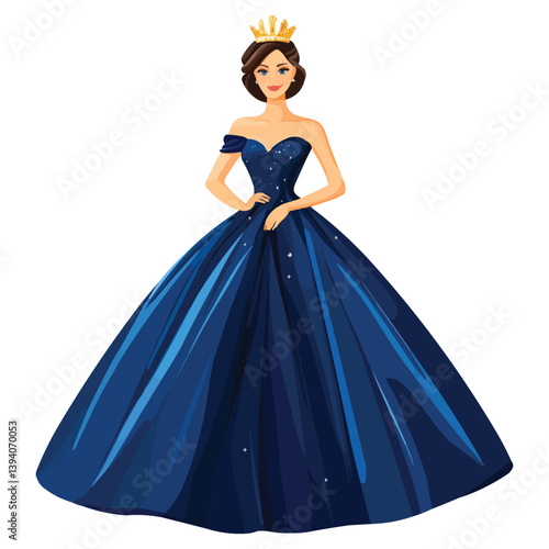 girl in a blue dress