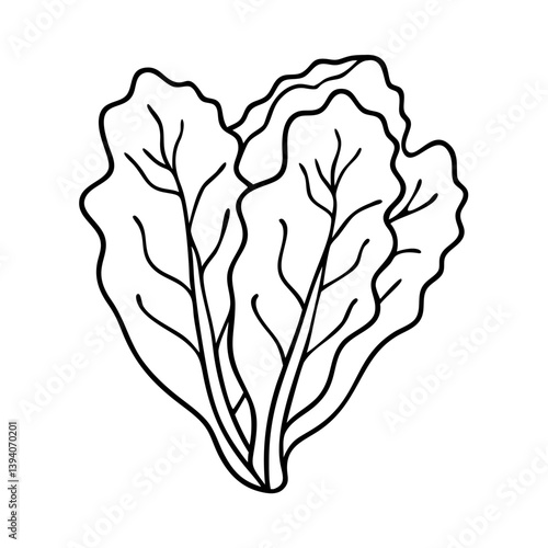 romaine lettuce icon, romaine lettuce line art - simple line art of romaine lettuce, perfect for romaine lettuce logos and icons