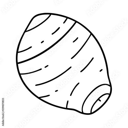 taro root icon, taro root line art - simple line art of taro root, perfect for taro root logos and icons