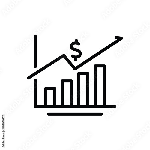 Black line icon for stocks