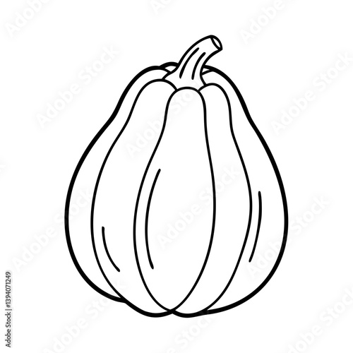 acorn squash icon, acorn squash line art - simple line art of acorn squash, perfect for acorn squash logos and icons