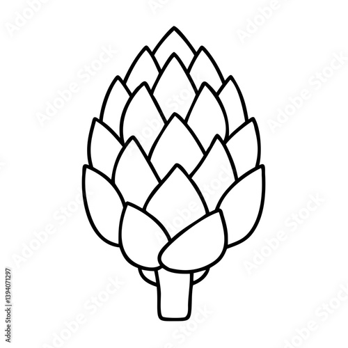artichoke icon, artichoke line art - simple line art of artichoke, perfect for artichoke logos and icons