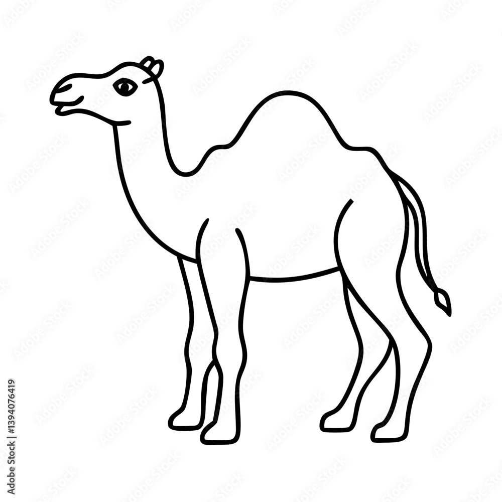 Fototapeta premium camel icon, camel line art - simple line art of camel, perfect for camel logos and icons