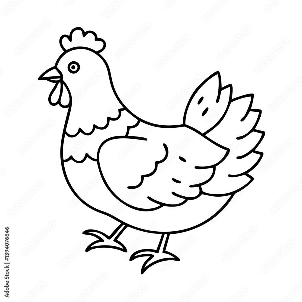 chicken hen icon, chicken hen line art - simple line art of chicken hen, perfect for chicken hen logos and icons chicken hen icon, chicken hen line art - simple line art of chicken hen, perfect for chicken hen logos and icons