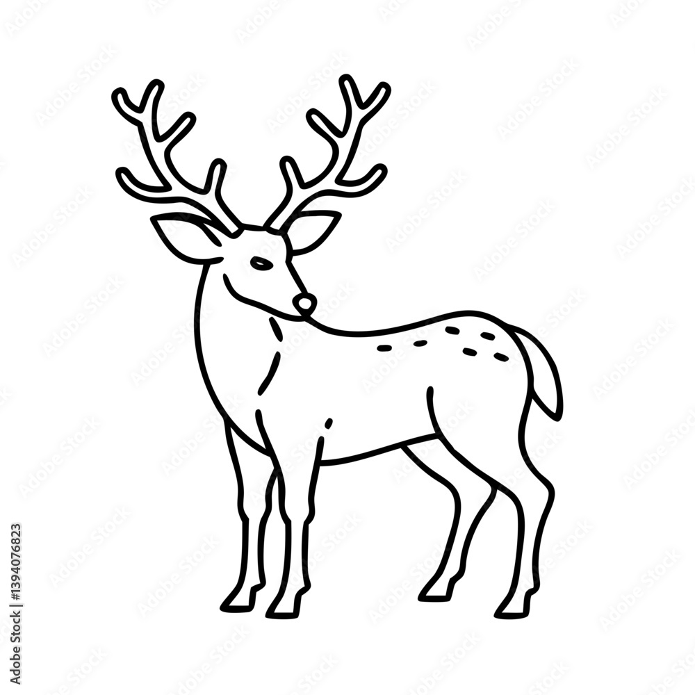 deer icon, deer line art - simple line art of deer, perfect for deer logos and icons deer icon, deer line art - simple line art of deer, perfect for deer logos and icons