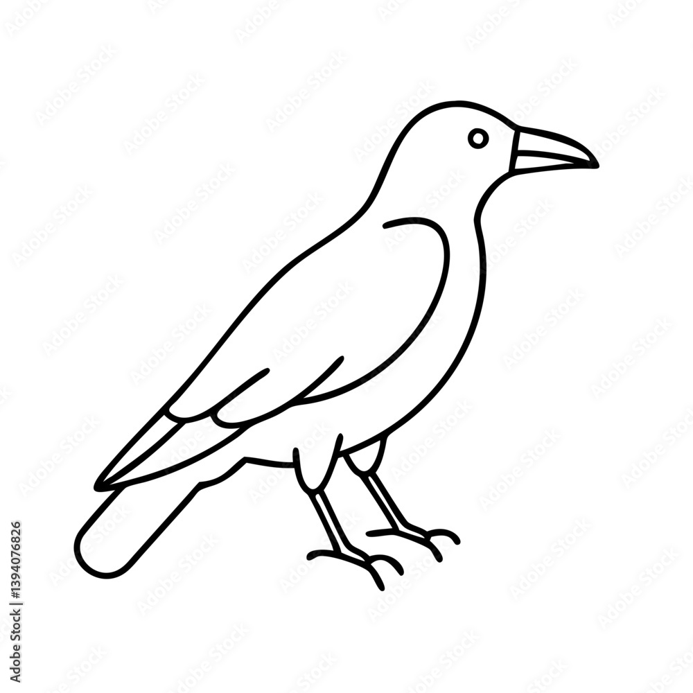 Obraz premium crow icon, crow line art - simple line art of crow, perfect for crow logos and icons