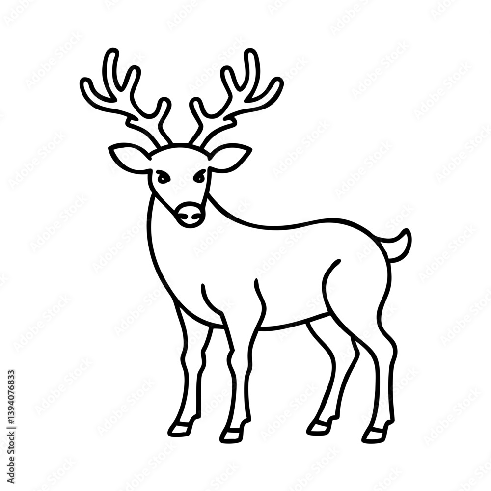 deer icon, deer line art - simple line art of deer, perfect for deer logos and icons deer icon, deer line art - simple line art of deer, perfect for deer logos and icons