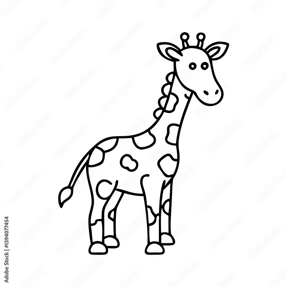 Fototapeta premium giraffe icon, giraffe line art - simple line art of giraffe, perfect for giraffe logos and icons