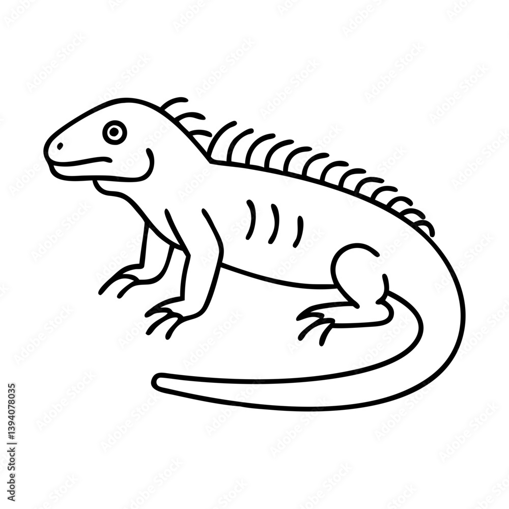 Fototapeta premium iguana icon, iguana line art - simple line art of iguana, perfect for iguana logos and icons
