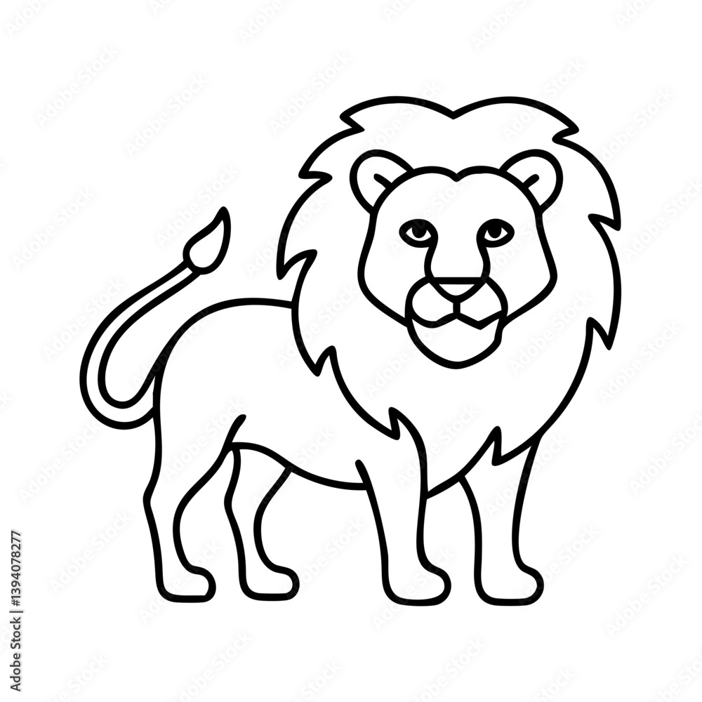 Fototapeta premium lion icon, lion line art - simple line art of lion, perfect for lion logos and icons
