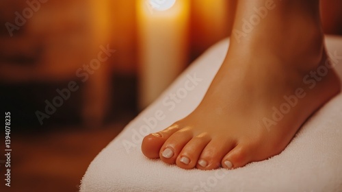 Wallpaper Mural Close Up of Person Getting a Pedicure with Relaxing Atmosphere and Soft Lighting Torontodigital.ca