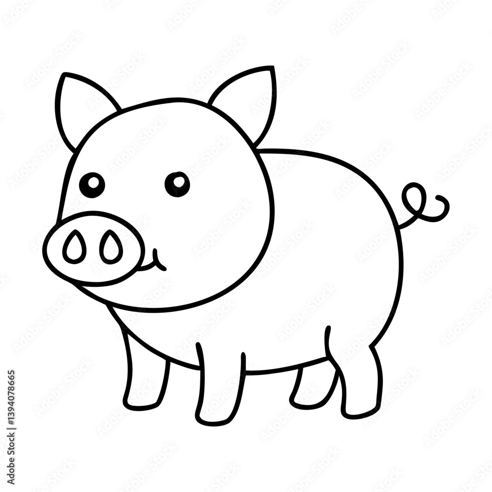 pig icon, pig line art - simple line art of pig, perfect for pig logos and icons pig icon, pig line art - simple line art of pig, perfect for pig logos and icons