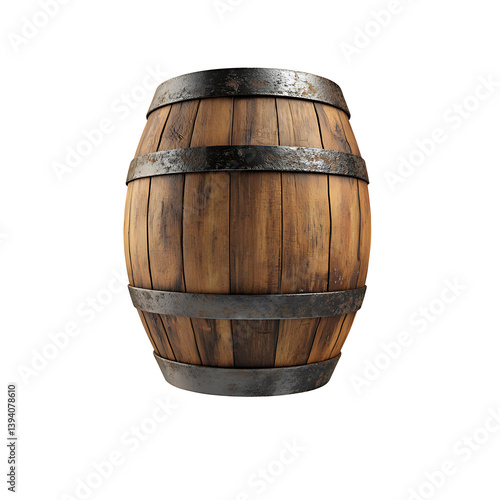 wooden barrel isolated on white