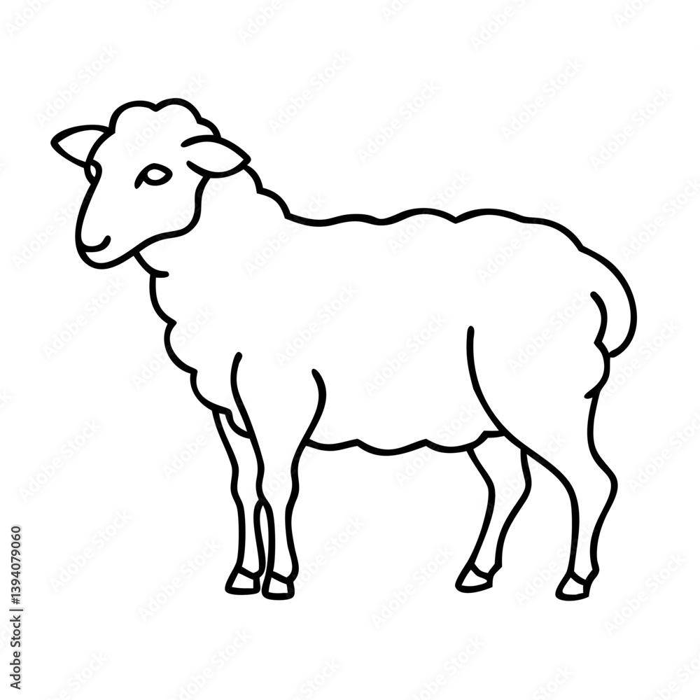 sheep icon, sheep line art - simple line art of sheep, perfect for sheep logos and icons sheep icon, sheep line art - simple line art of sheep, perfect for sheep logos and icons