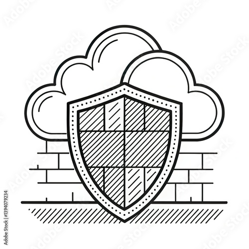 Icono de firewall para plataforma en la nube