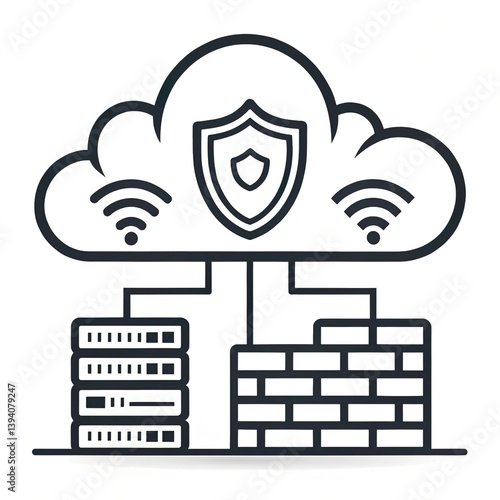 Icono de firewall para plataforma en la nube