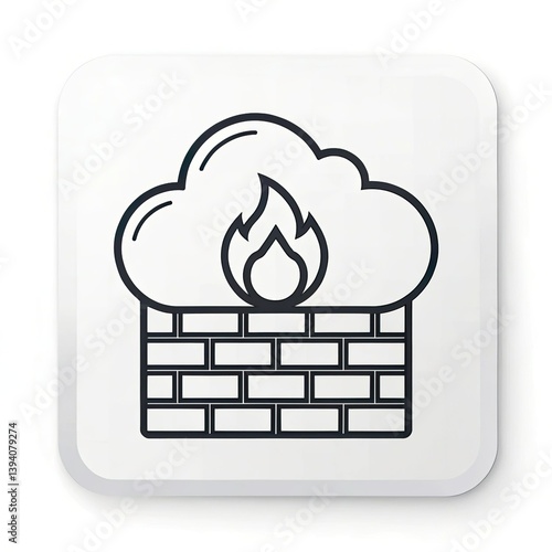 Icono de firewall para plataforma en la nube