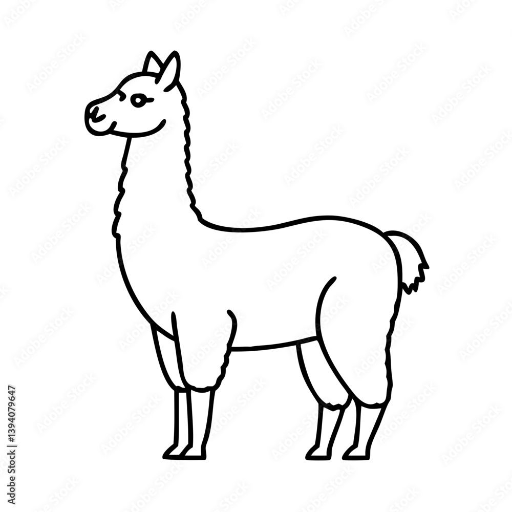 alpaca icon, alpaca line art - simple line art of alpaca, perfect for alpaca logos and icons alpaca icon, alpaca line art - simple line art of alpaca, perfect for alpaca logos and icons