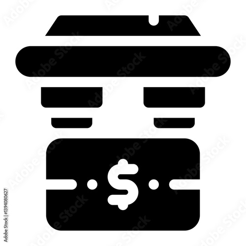 icon bank with style glyph