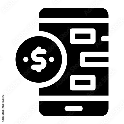 icon finance chat app with style glyph
