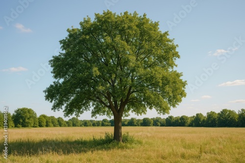 Obraz na płótnie Lone tree in serene field. w salonie