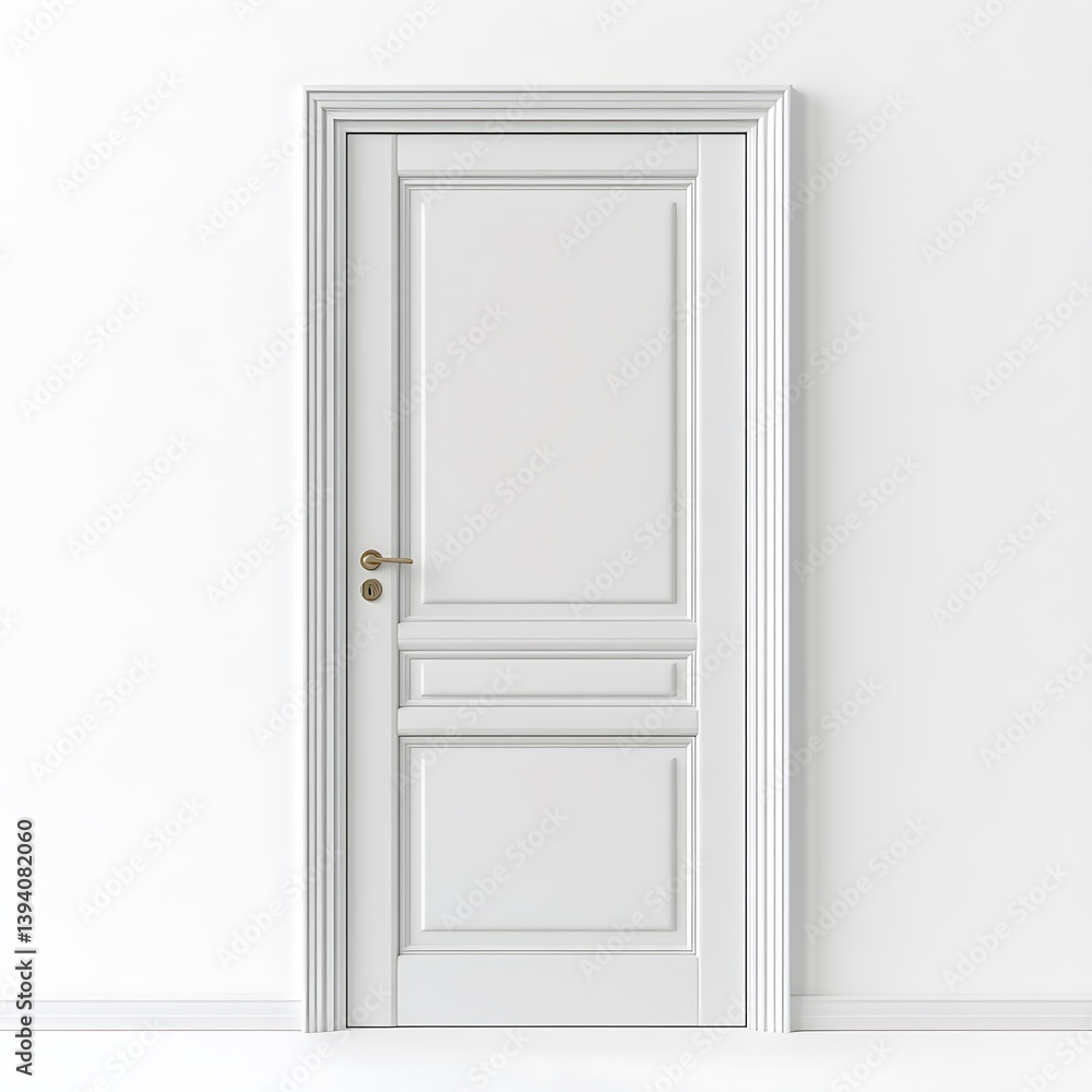White closed door isolated on white background White closed door isolated on white background
