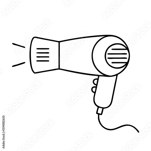 hair dryer icon, hair dryer line art - simple line art of hair dryer, perfect for hair dryer logos and icons