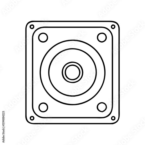 subwoofer icon, subwoofer line art - simple line art of subwoofer, perfect for subwoofer logos and icons