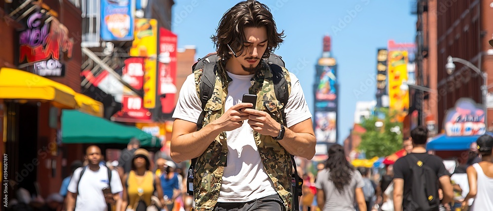 Obraz premium City Stroll & Mobile Use