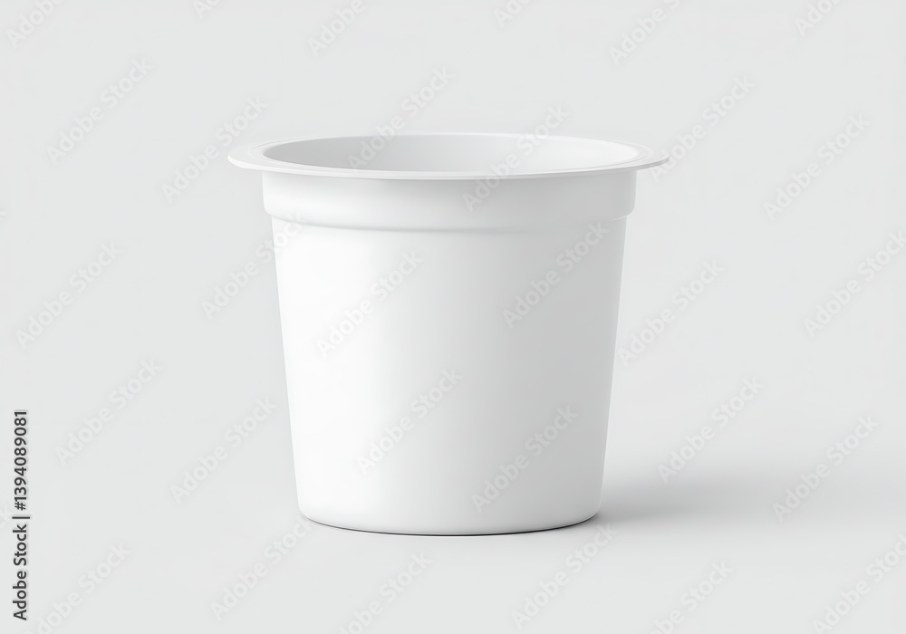 White plastic yogurt cup container mockup for food packaging design use White plastic yogurt cup container mockup for food packaging design use