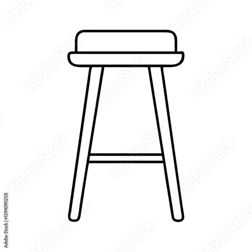 bar stool icon, bar stool line art - simple line art of bar stool, perfect for bar stool logos and icons