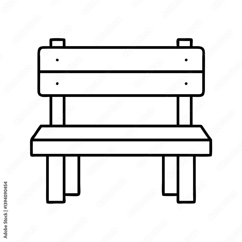 bench icon, bench line art - simple line art of bench, perfect for bench logos and icons