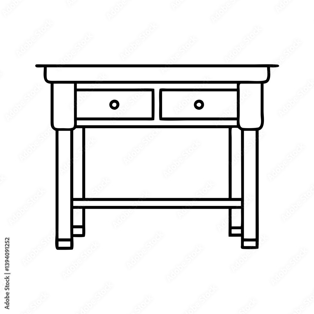 console table icon, console table line art - simple line art of console table, perfect for console table logos and icons console table icon, console table line art - simple line art of console table, perfect for console table logos and icons