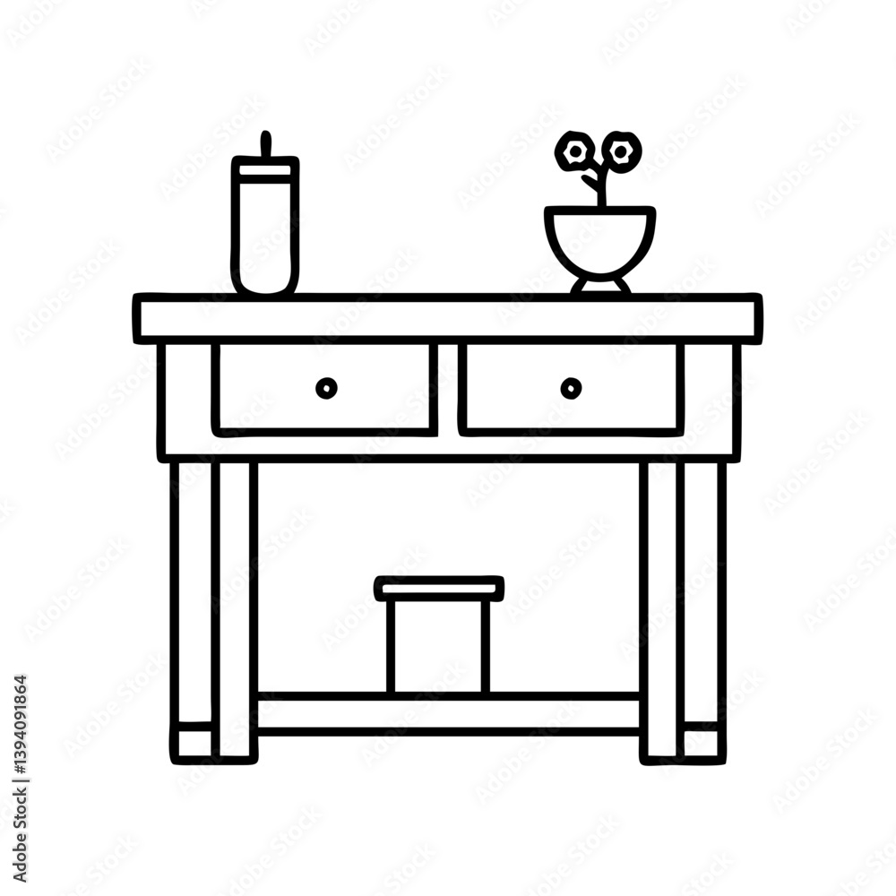 entryway table icon, entryway table line art - simple line art of entryway table, perfect for entryway table logos and icons entryway table icon, entryway table line art - simple line art of entryway table, perfect for entryway table logos and icons
