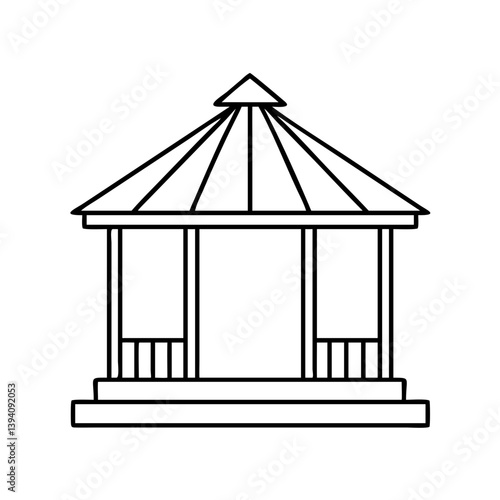 gazebo icon, gazebo line art - simple line art of gazebo, perfect for gazebo logos and icons