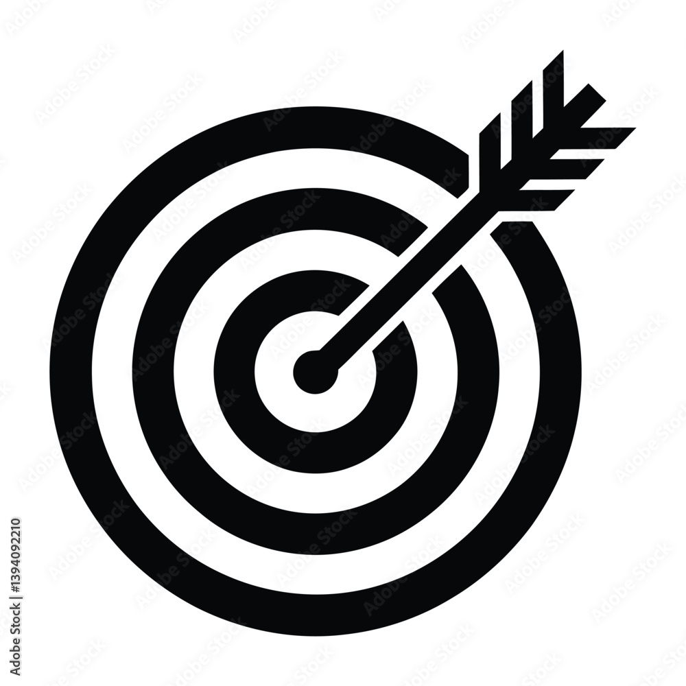 Target Icon Line Art, Silhouette, Vector, Icon, Logo, White Background. Target Icon Line Art, Silhouette, Vector, Icon, Logo, White Background.